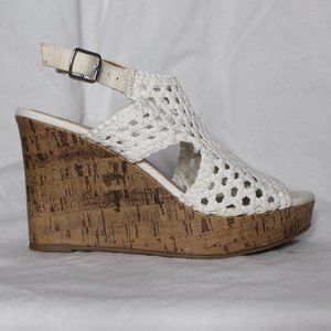 Mudd White Wedge Heels